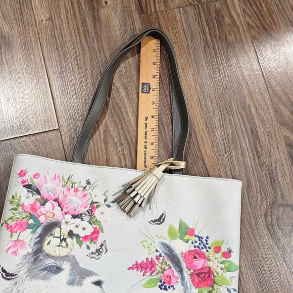 Green box art and Culture Tote bag LLamas 14 "x 13" Blue Pink - Picture 6 of 7